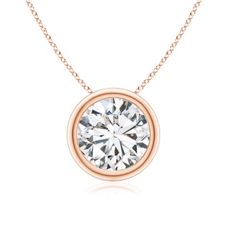 8.1mm HSI2 Bezel-Set Round Diamond Solitaire Pendant in 9K Rose Gold