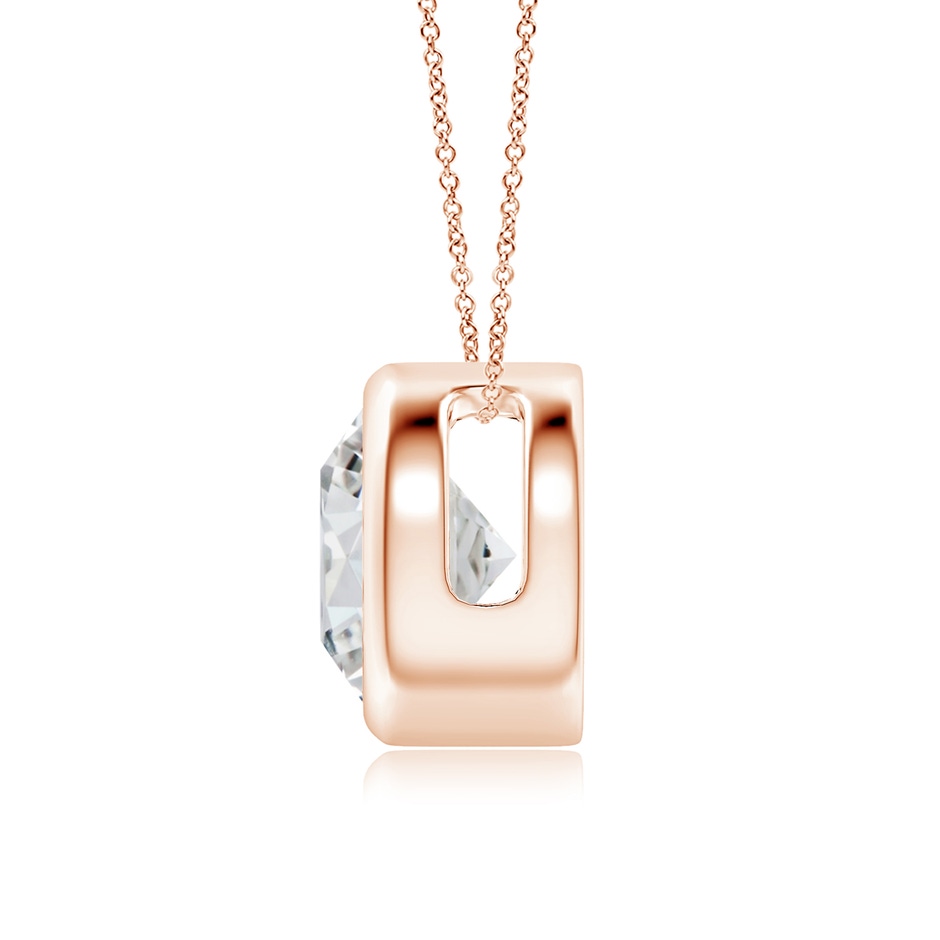 8.1mm HSI2 Bezel-Set Round Diamond Solitaire Pendant in 9K Rose Gold side 199