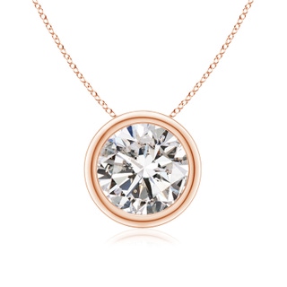 8.1mm IJI1I2 Bezel-Set Round Diamond Solitaire Pendant in 9K Rose Gold