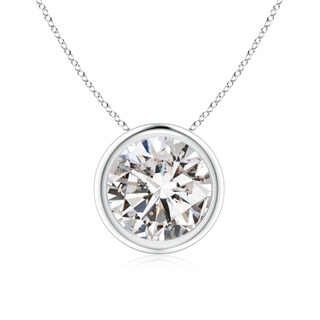 8.1mm IJI1I2 Bezel-Set Round Diamond Solitaire Pendant in 9K White Gold