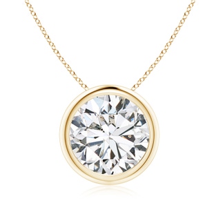 9.2mm HSI2 Bezel-Set Round Diamond Solitaire Pendant in 10K Yellow Gold