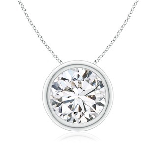 9.2mm HSI2 Bezel-Set Round Diamond Solitaire Pendant in P950 Platinum