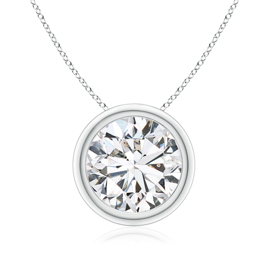 9.2mm HSI2 Bezel-Set Round Diamond Solitaire Pendant in P950 Platinum 