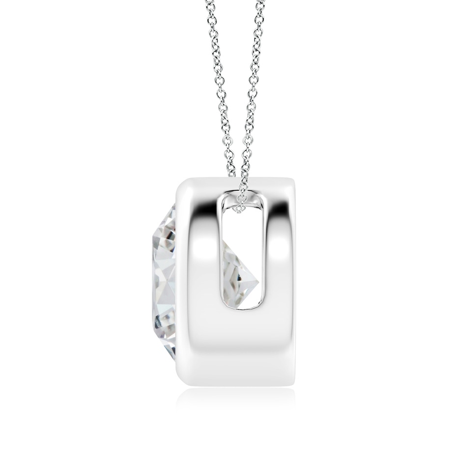 9.2mm HSI2 Bezel-Set Round Diamond Solitaire Pendant in P950 Platinum side 199