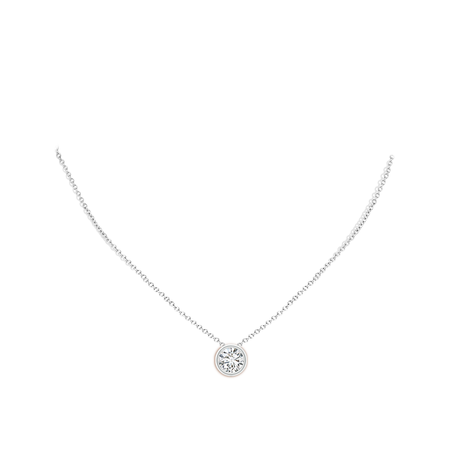 9.2mm HSI2 Bezel-Set Round Diamond Solitaire Pendant in P950 Platinum pen