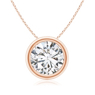 9.2mm HSI2 Bezel-Set Round Diamond Solitaire Pendant in Rose Gold