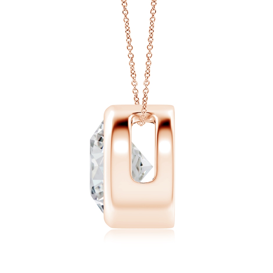 9.2mm HSI2 Bezel-Set Round Diamond Solitaire Pendant in Rose Gold side 199