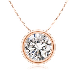 9.2mm IJI1I2 Bezel-Set Round Diamond Solitaire Pendant in 10K Rose Gold