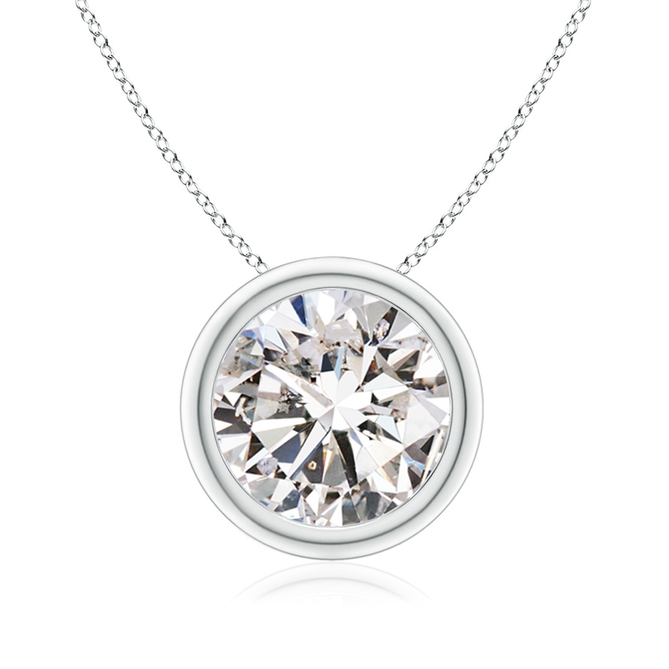 9.2mm IJI1I2 Bezel-Set Round Diamond Solitaire Pendant in P950 Platinum 