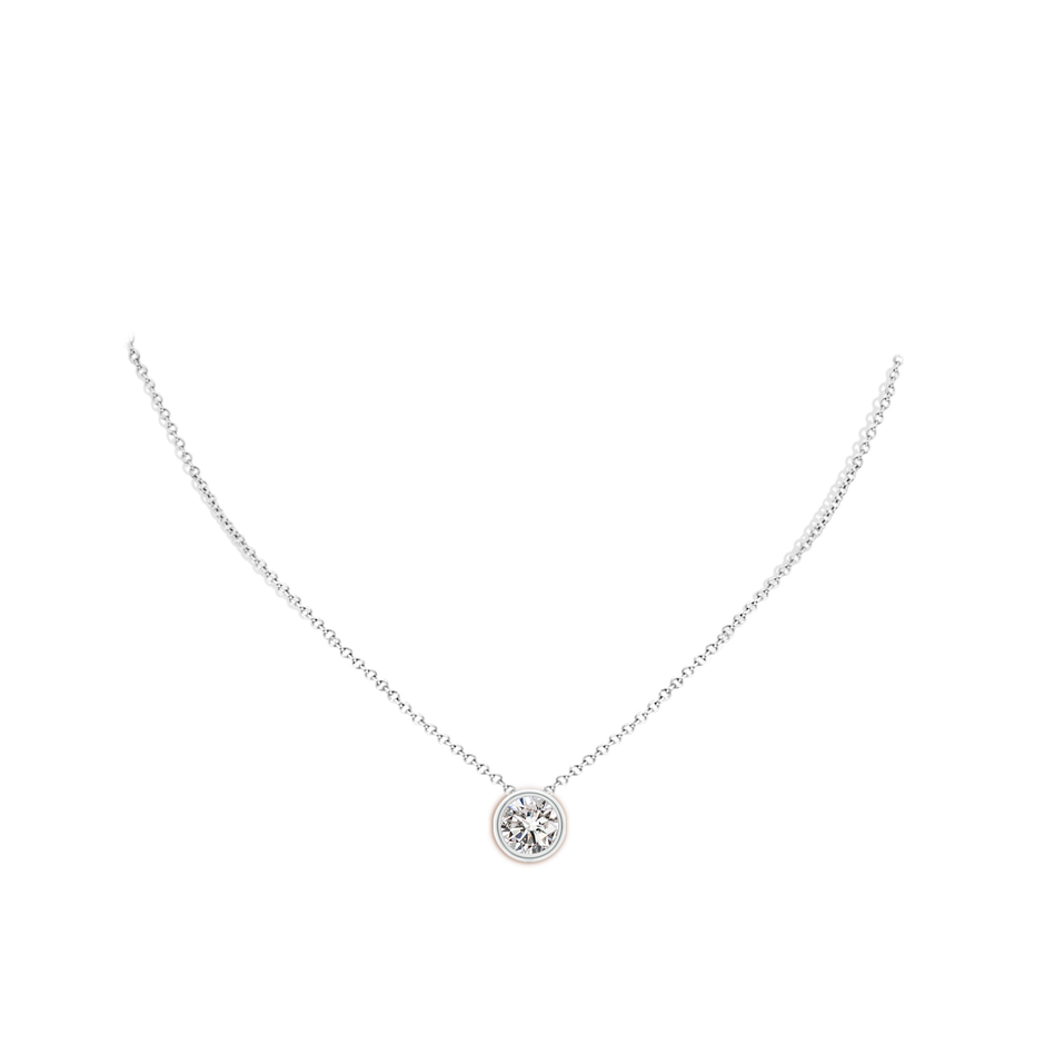 9.2mm IJI1I2 Bezel-Set Round Diamond Solitaire Pendant in P950 Platinum pen