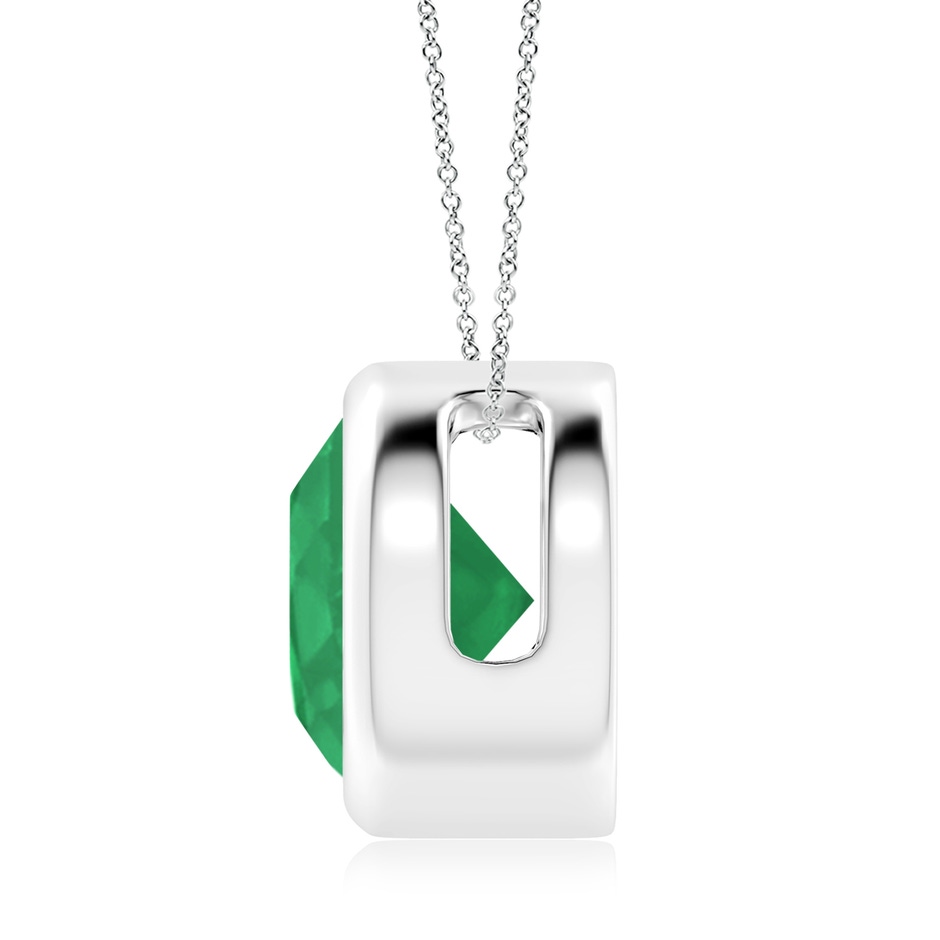 10mm A Bezel-Set Round Emerald Solitaire Pendant in P950 Platinum side 199