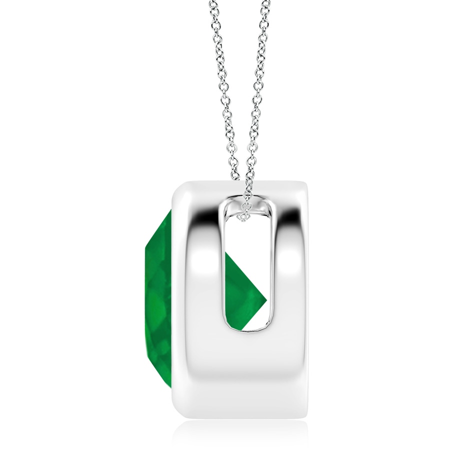 10mm AA Bezel-Set Round Emerald Solitaire Pendant in P950 Platinum side 199