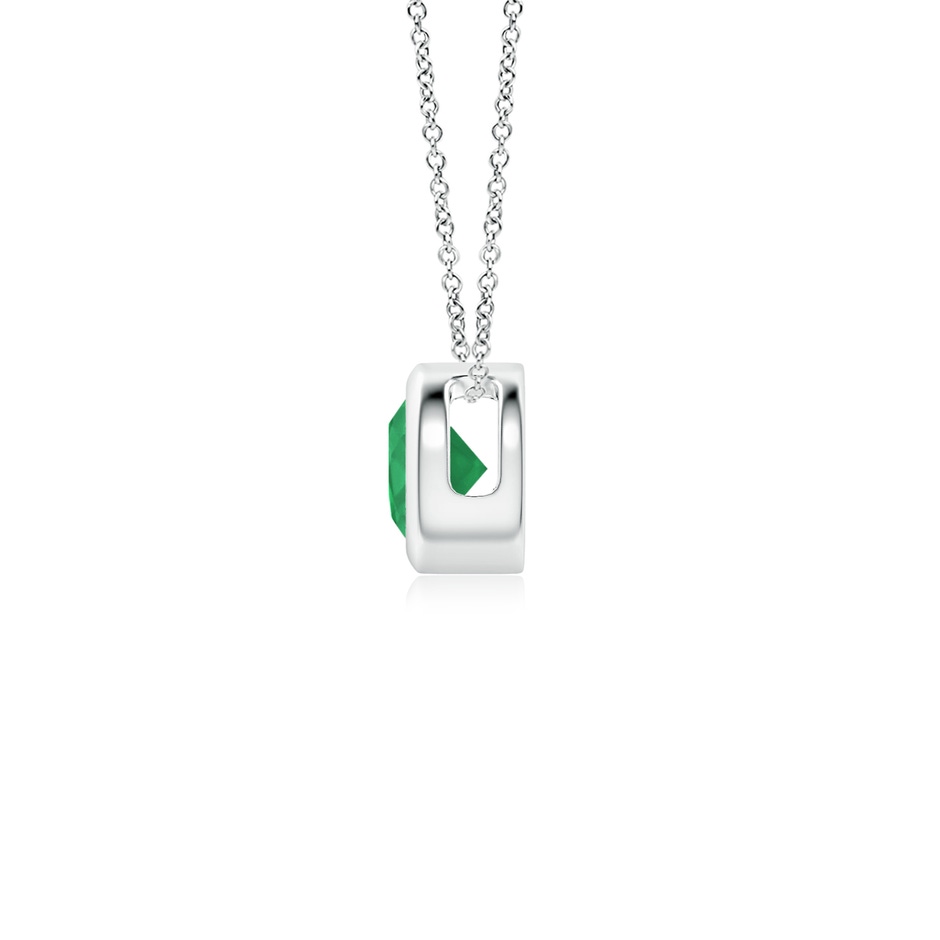 4mm A Bezel-Set Round Emerald Solitaire Pendant in P950 Platinum side 199