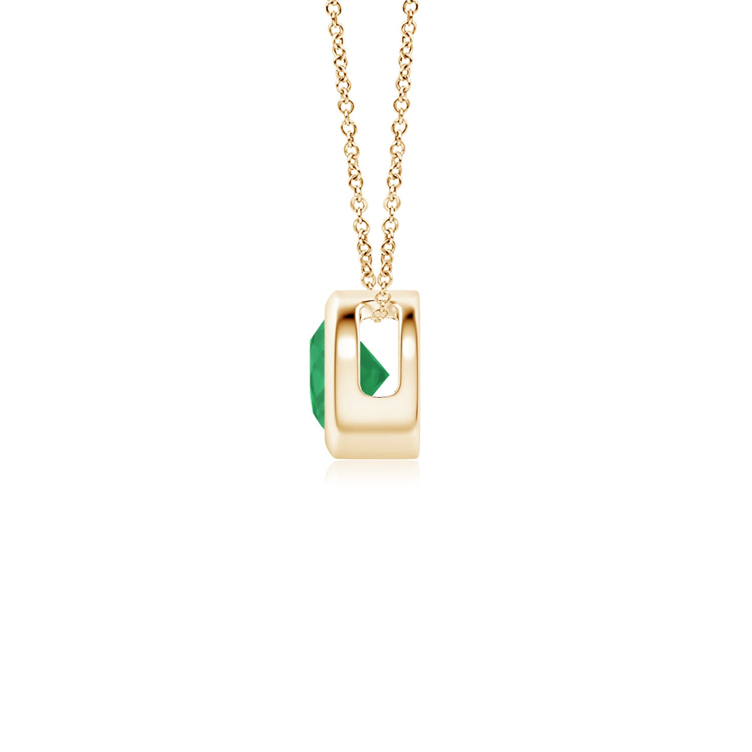 A - Emerald / 0.24 CT / 14 KT Yellow Gold