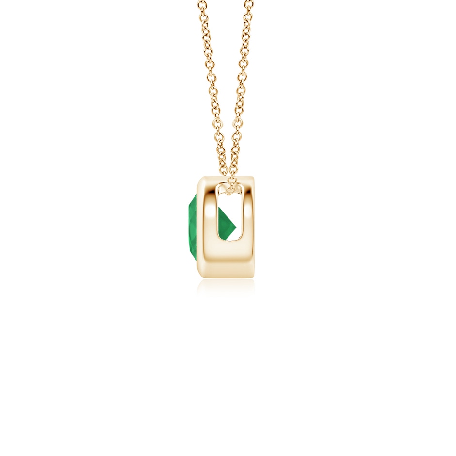 4mm A Bezel-Set Round Emerald Solitaire Pendant in Yellow Gold side 199