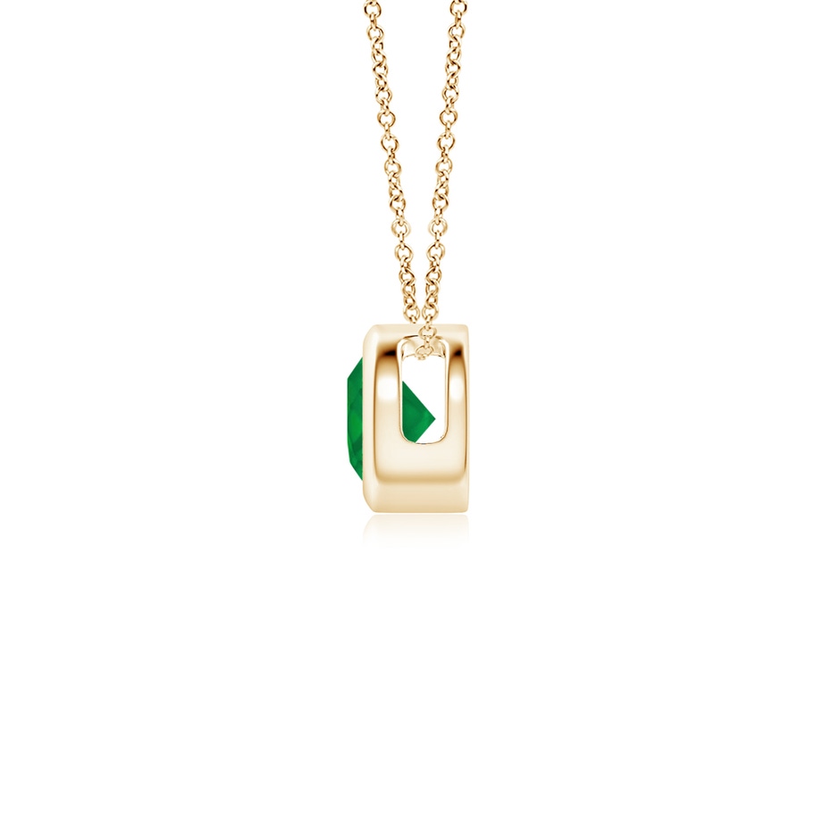 4mm AA Bezel-Set Round Emerald Solitaire Pendant in 9K Yellow Gold side 199
