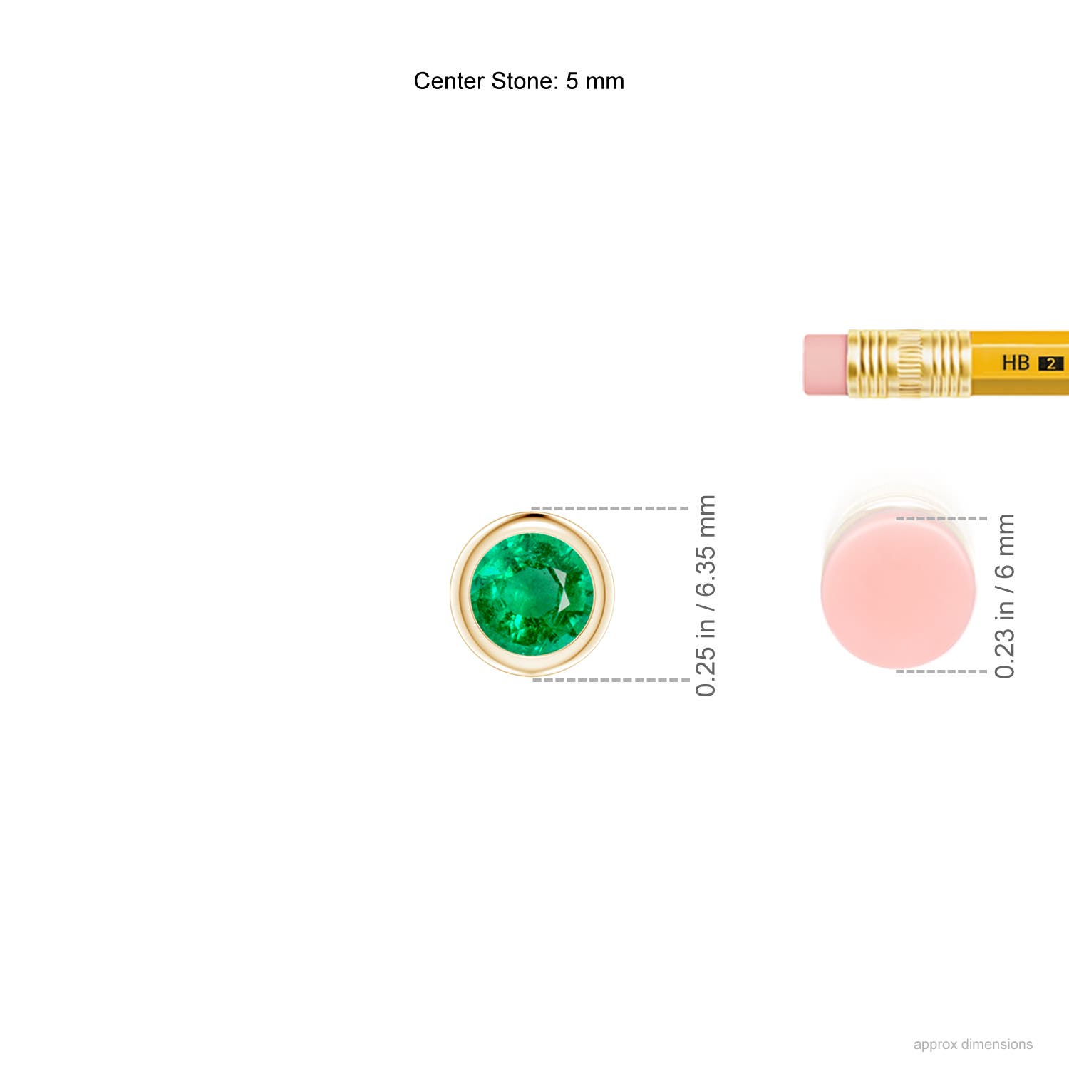 AAA - Emerald / 0.45 CT / 14 KT Yellow Gold