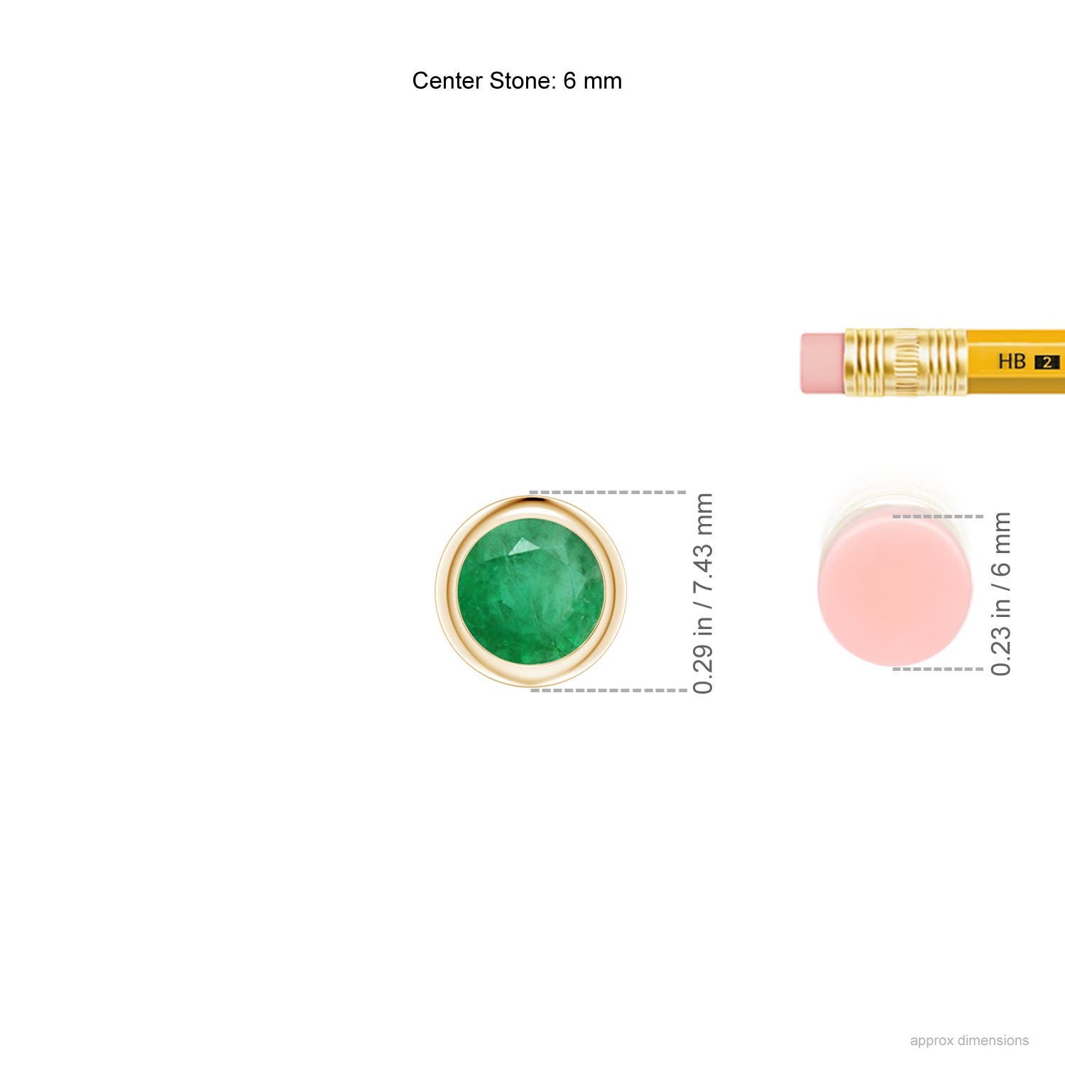 A - Emerald / 0.75 CT / 14 KT Yellow Gold