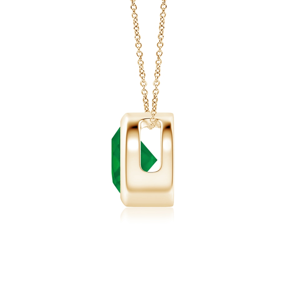 6mm AA Bezel-Set Round Emerald Solitaire Pendant in Yellow Gold side 199