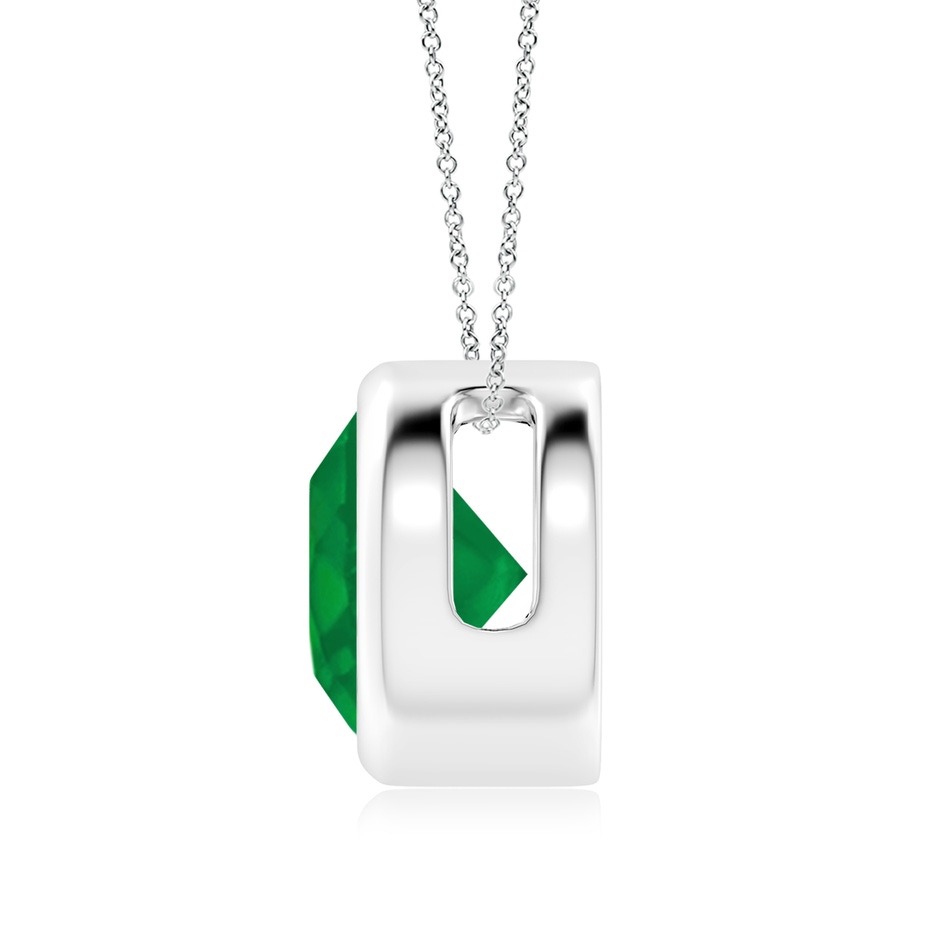 9mm AA Bezel-Set Round Emerald Solitaire Pendant in P950 Platinum side 199