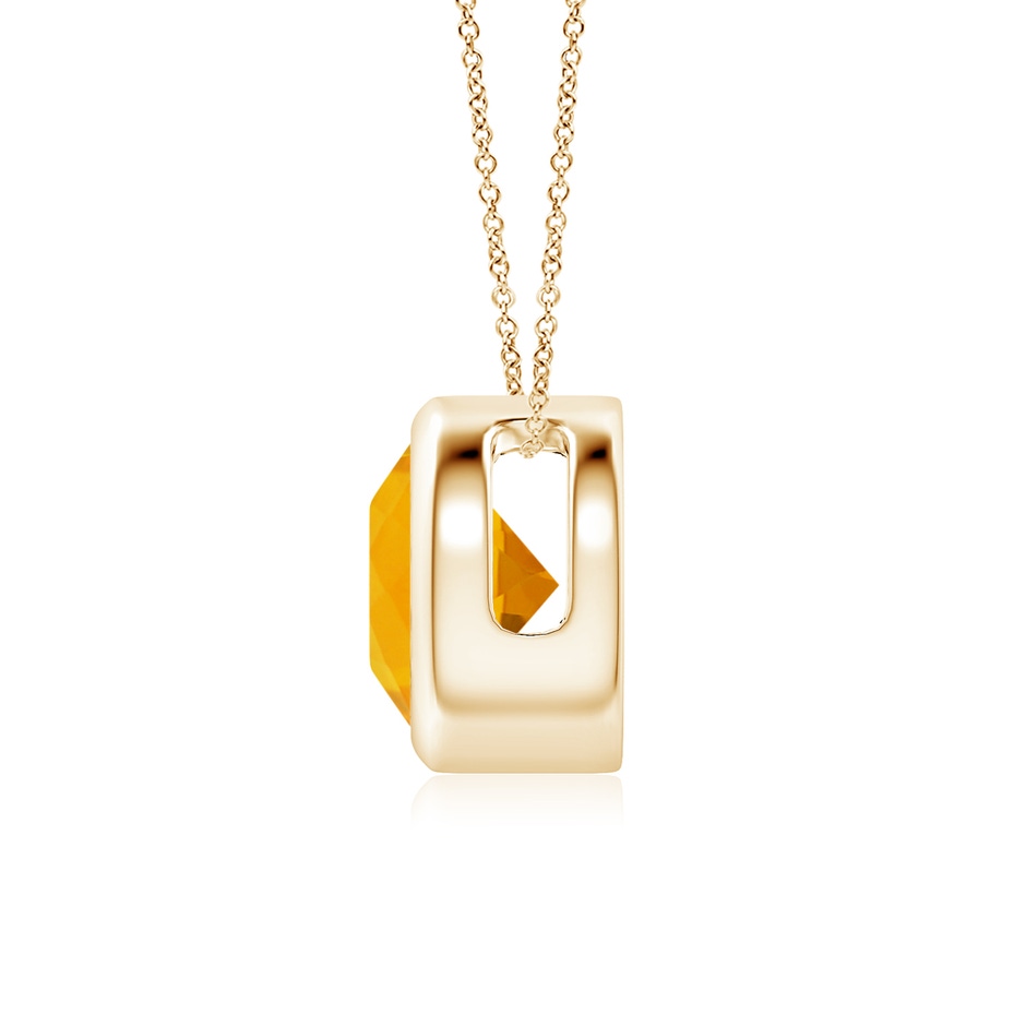 7mm A Bezel-Set Round Fire Opal Solitaire Pendant in Yellow Gold side 199