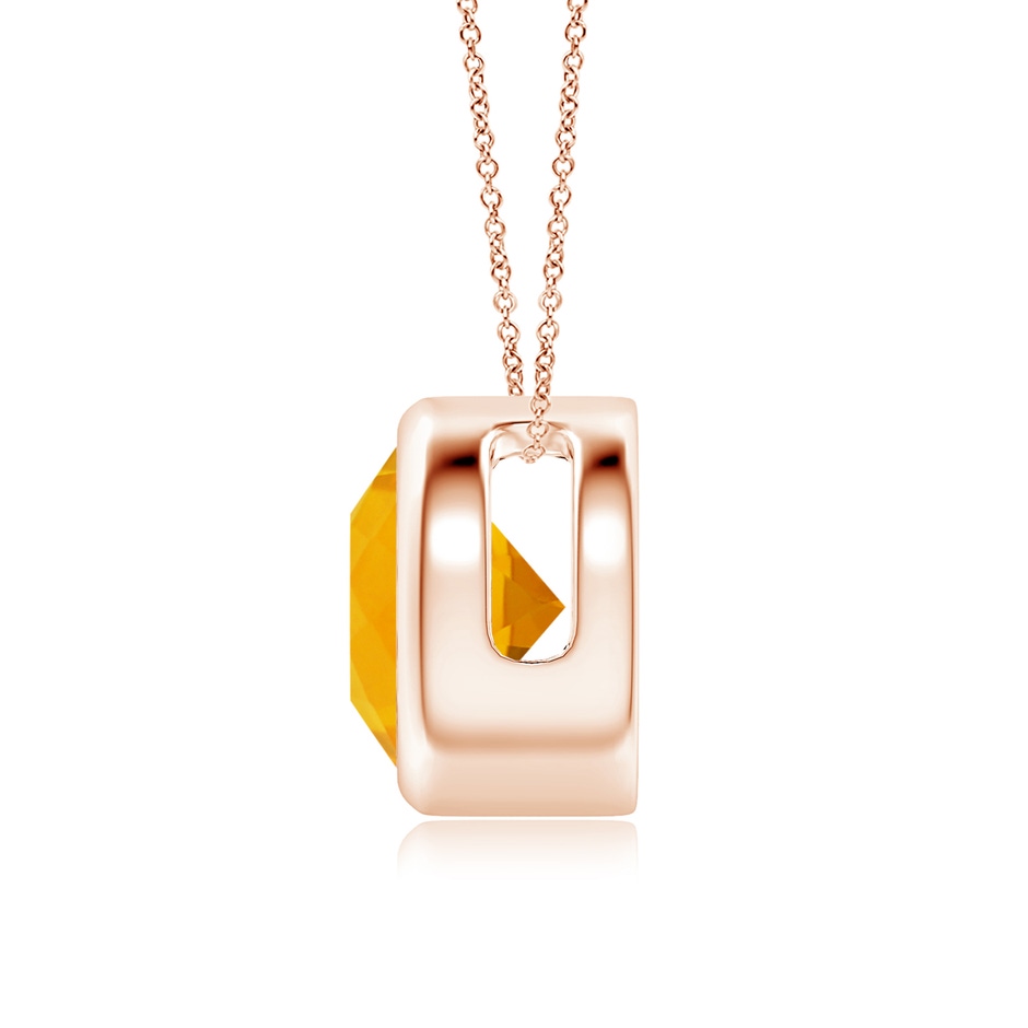 8mm A Bezel-Set Round Fire Opal Solitaire Pendant in Rose Gold side 199