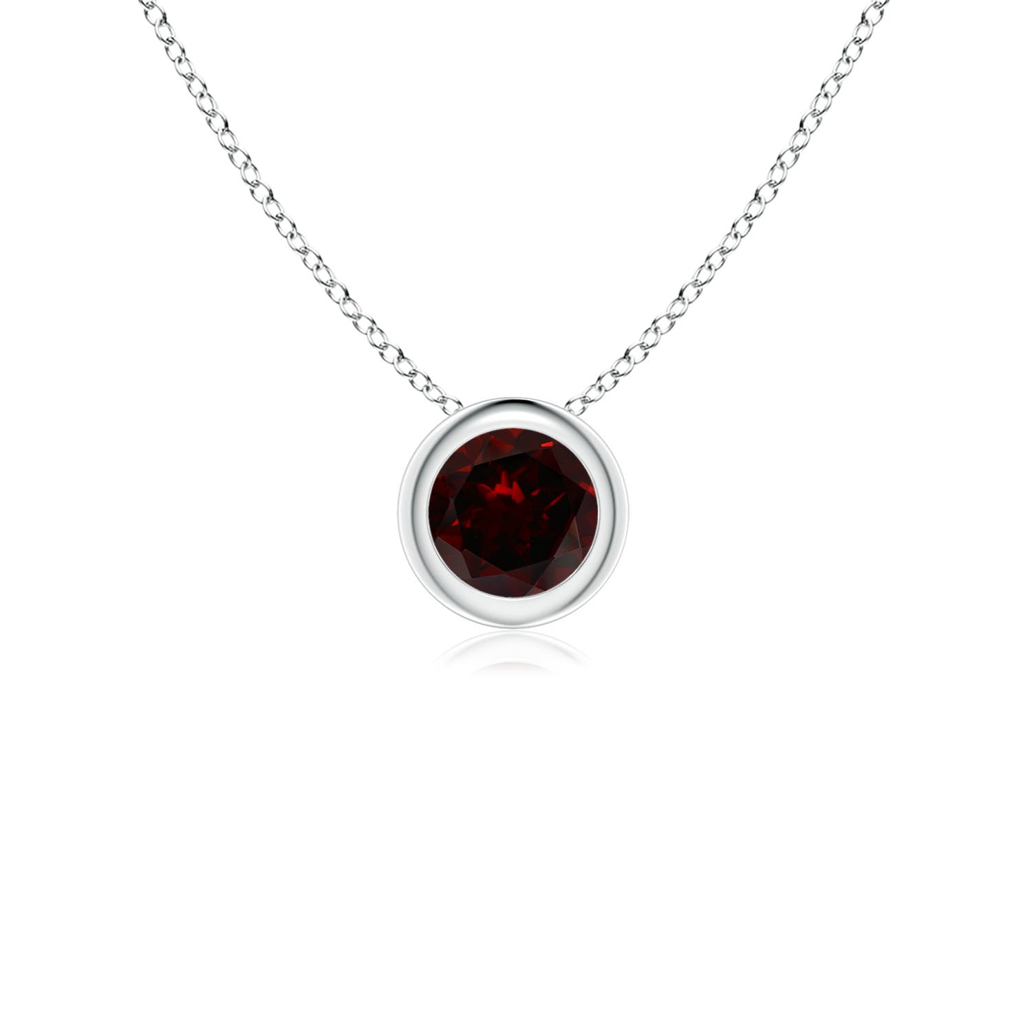 A - Garnet / 0.33 CT / 14 KT White Gold