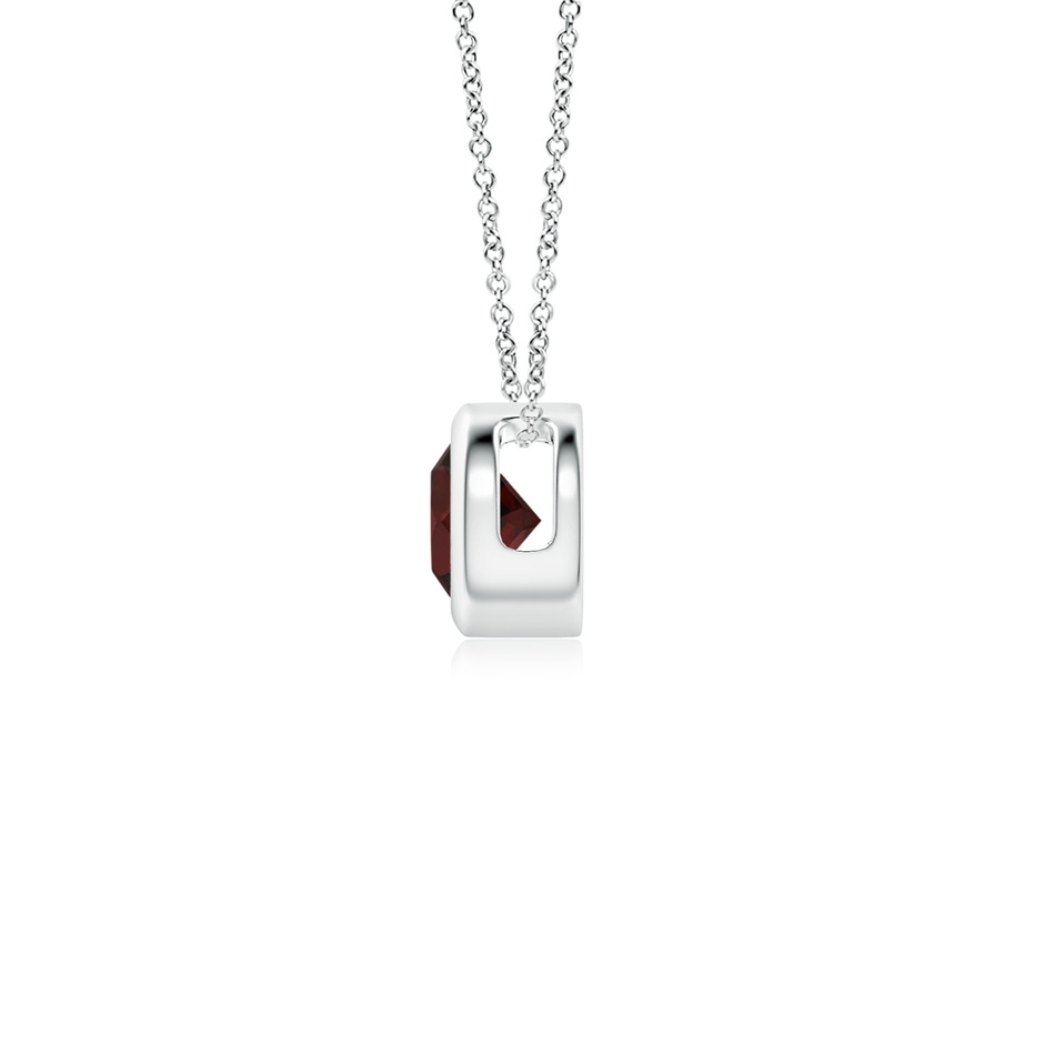 4mm A Bezel-Set Round Garnet Solitaire Pendant in White Gold side 199