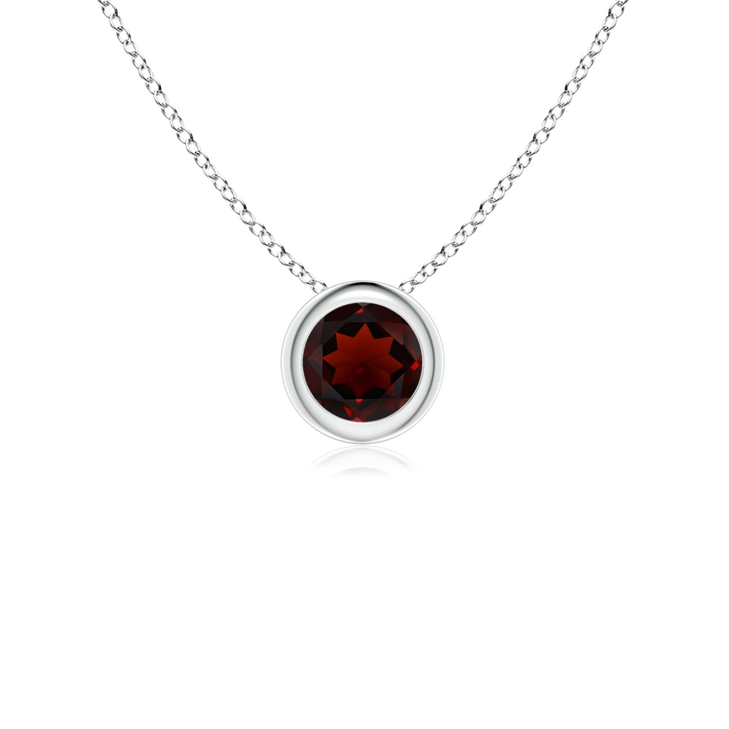 AA - Garnet / 0.33 CT / 14 KT White Gold