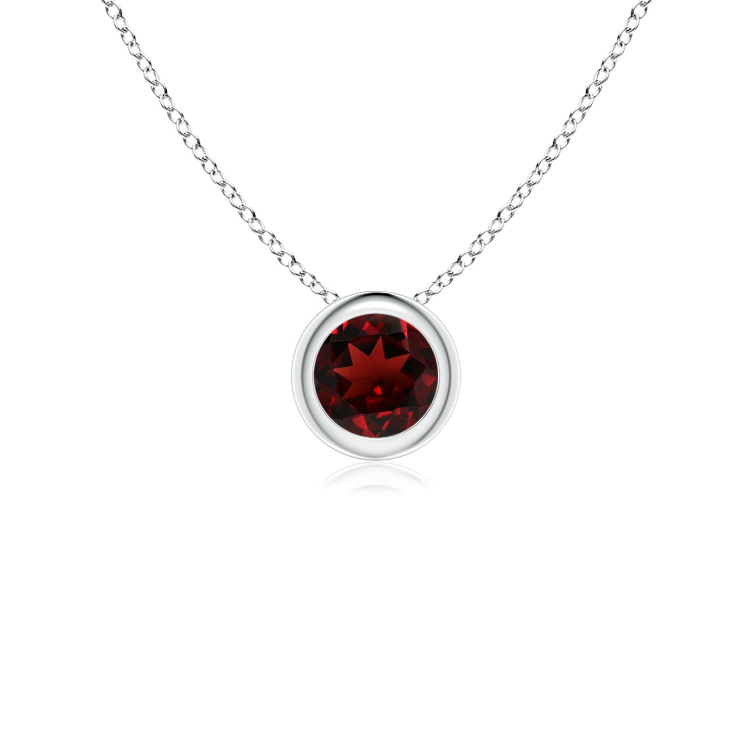 AAA - Garnet / 0.33 CT / 14 KT White Gold