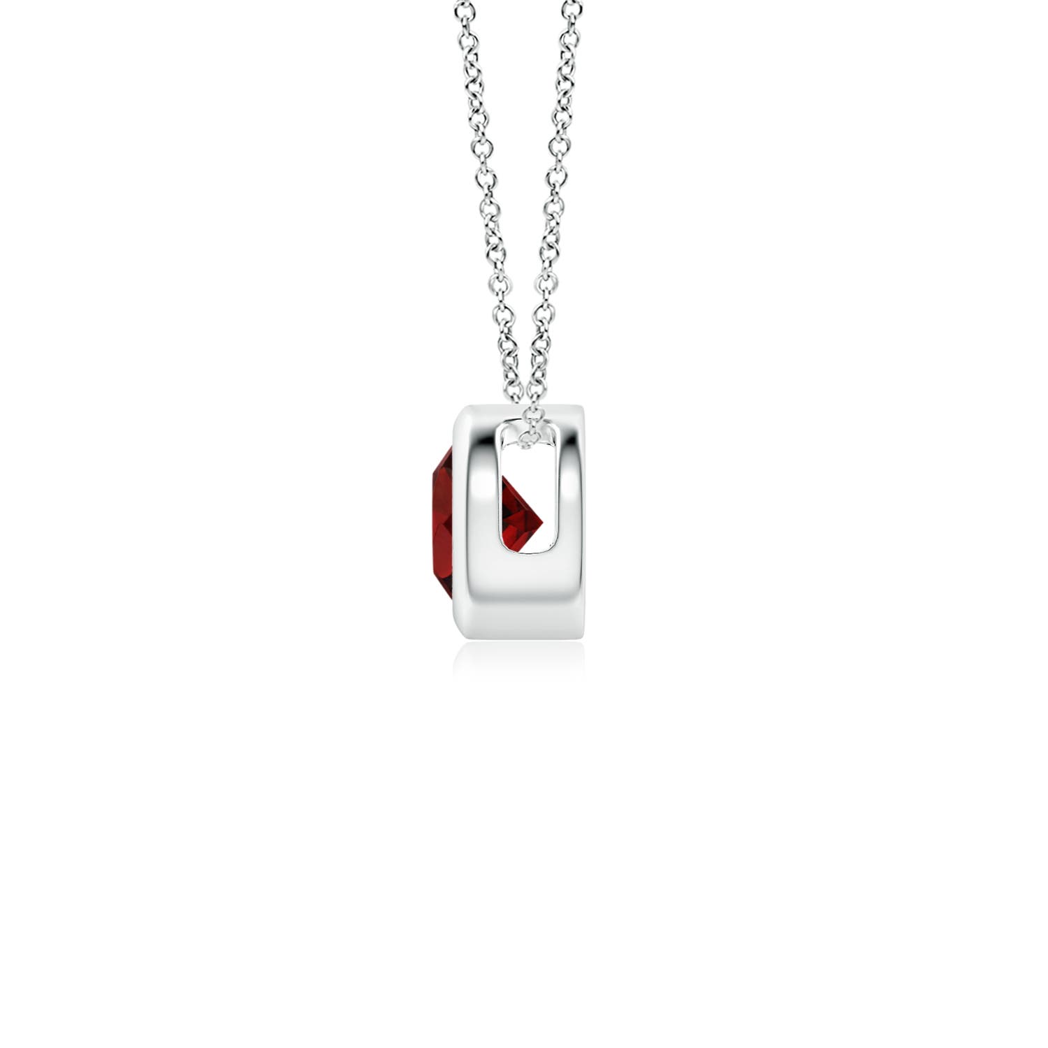 AAA - Garnet / 0.33 CT / 14 KT White Gold