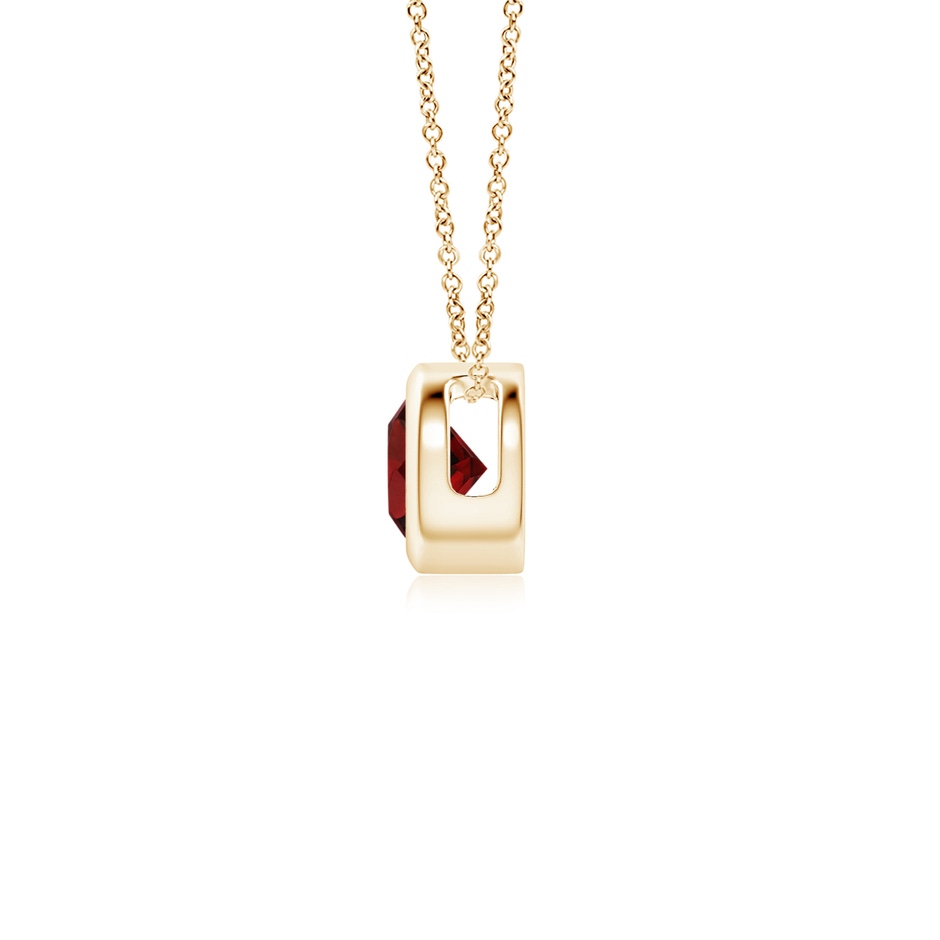 4mm AAA Bezel-Set Round Garnet Solitaire Pendant in Yellow Gold side 199