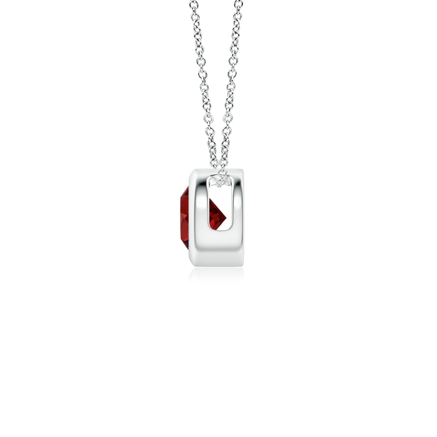 AAAA - Garnet / 0.33 CT / 14 KT White Gold