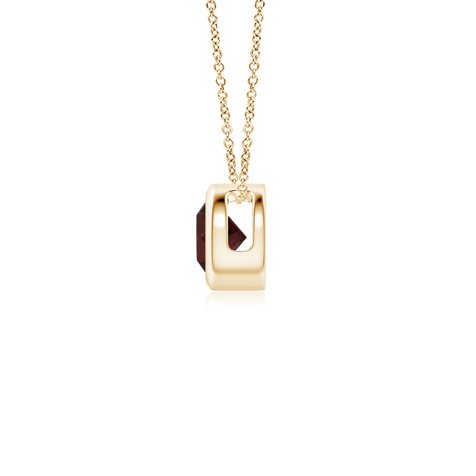 4mm AAAA Bezel-Set Round Garnet Solitaire Pendant in Yellow Gold side 199