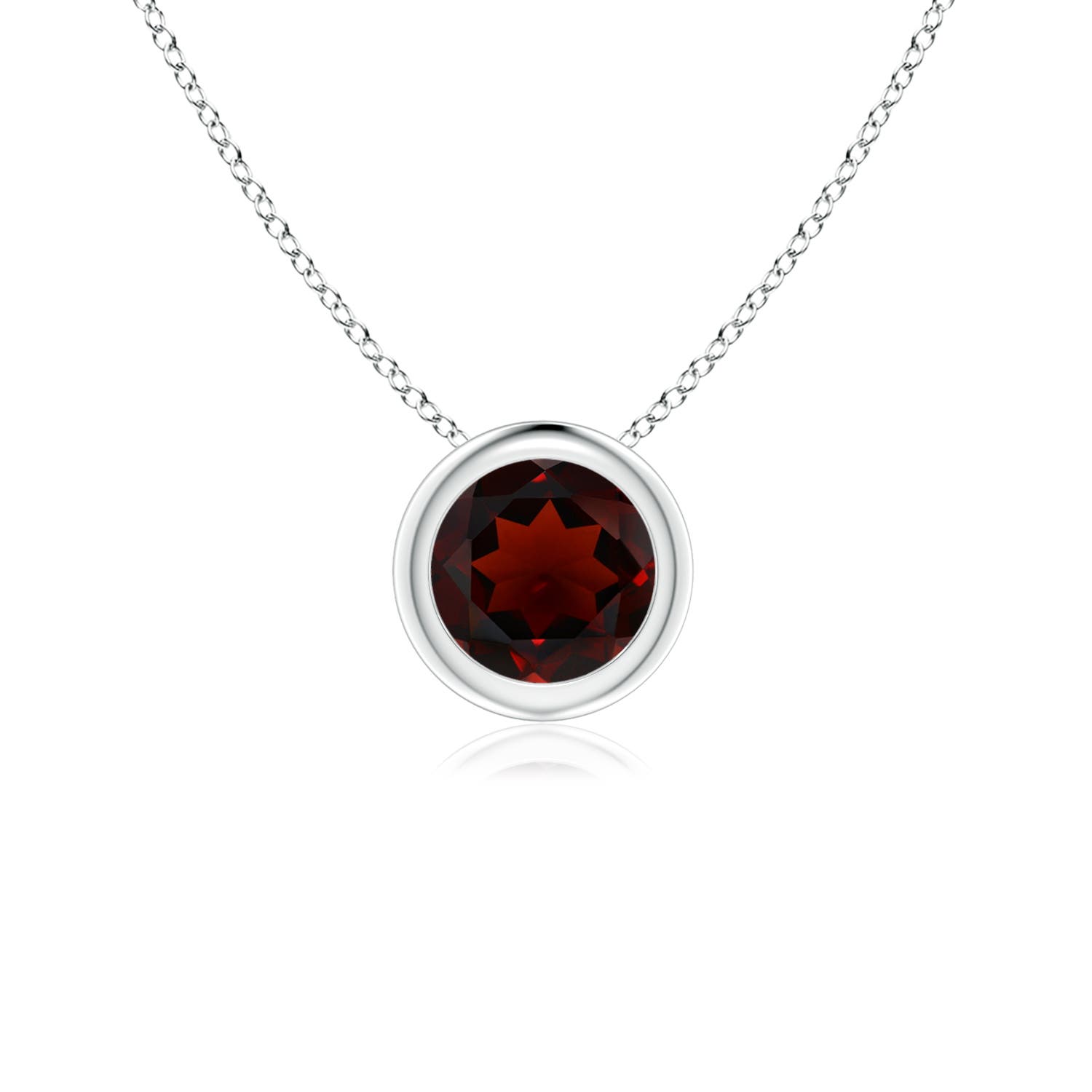 AA - Garnet / 0.6 CT / 14 KT White Gold