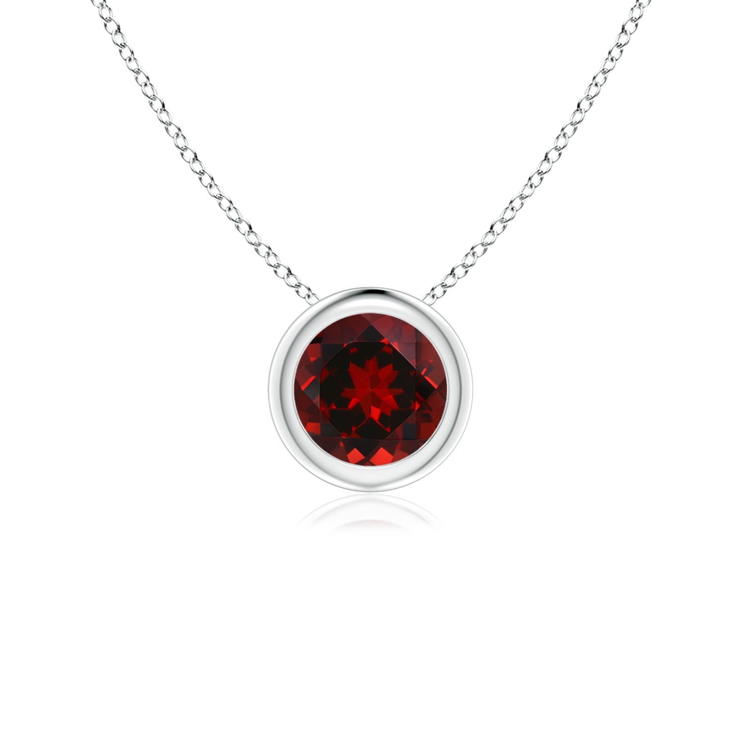 AAAA - Garnet / 0.6 CT / 14 KT White Gold