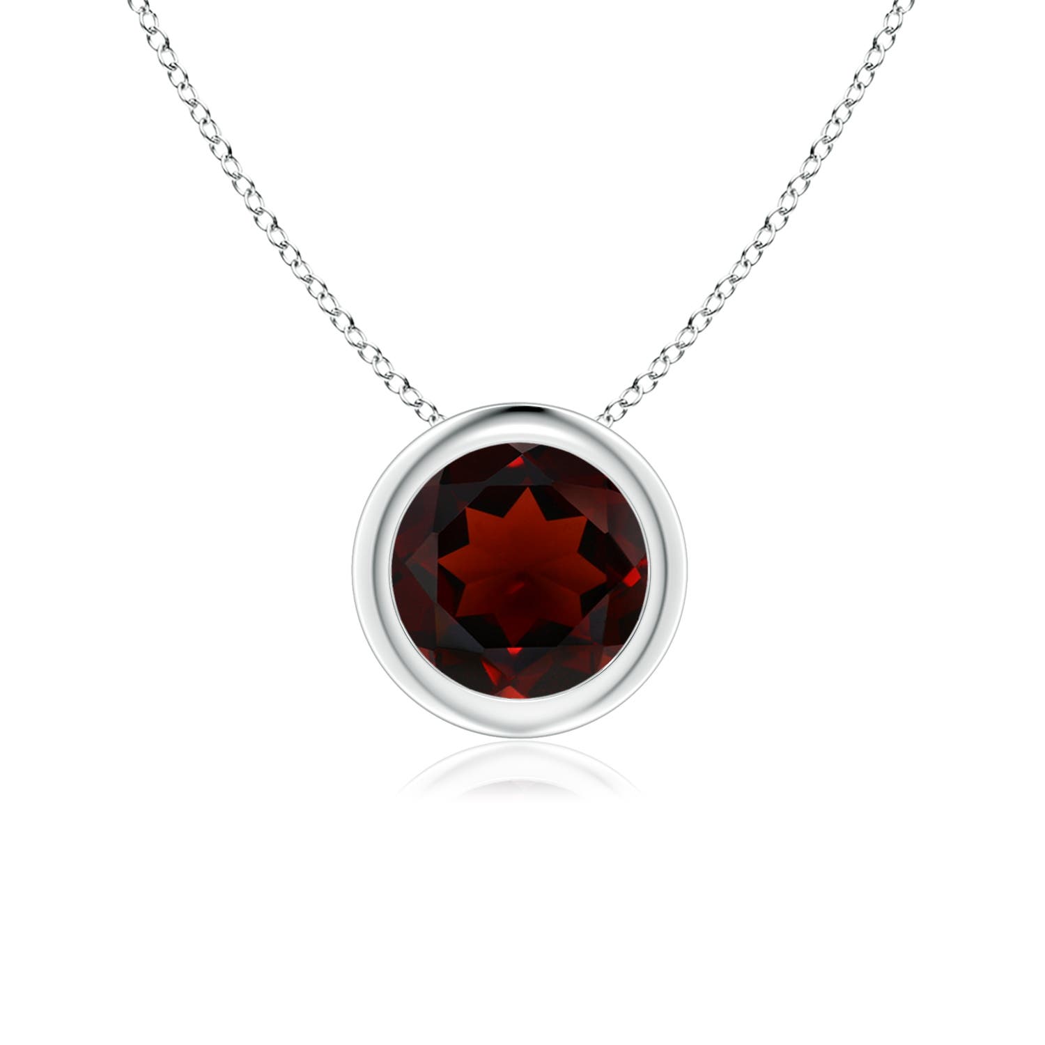 AA - Garnet / 1 CT / 14 KT White Gold