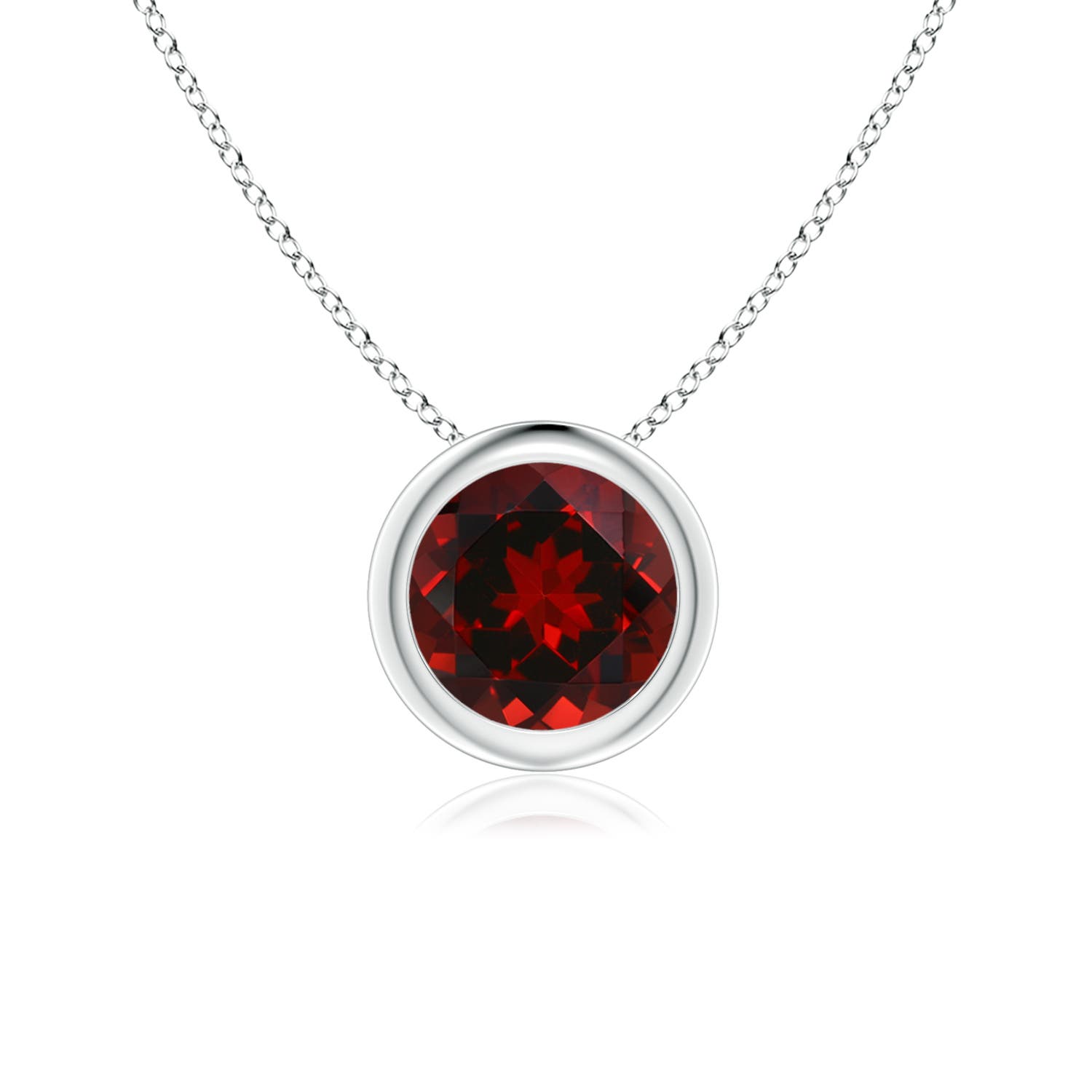 AAAA - Garnet / 1 CT / 14 KT White Gold