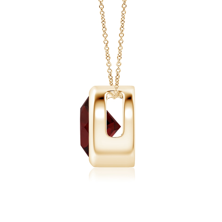 7mm AA Bezel-Set Round Garnet Solitaire Pendant in Yellow Gold side 199