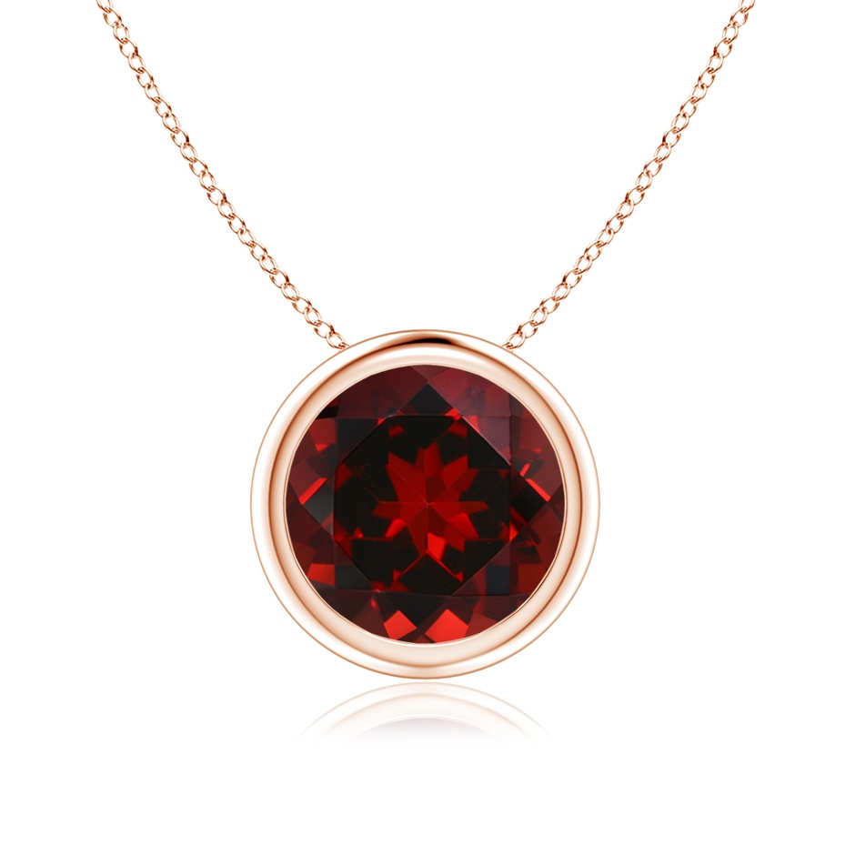 Bezel-Set Round Garnet Solitaire Pendant | Angara