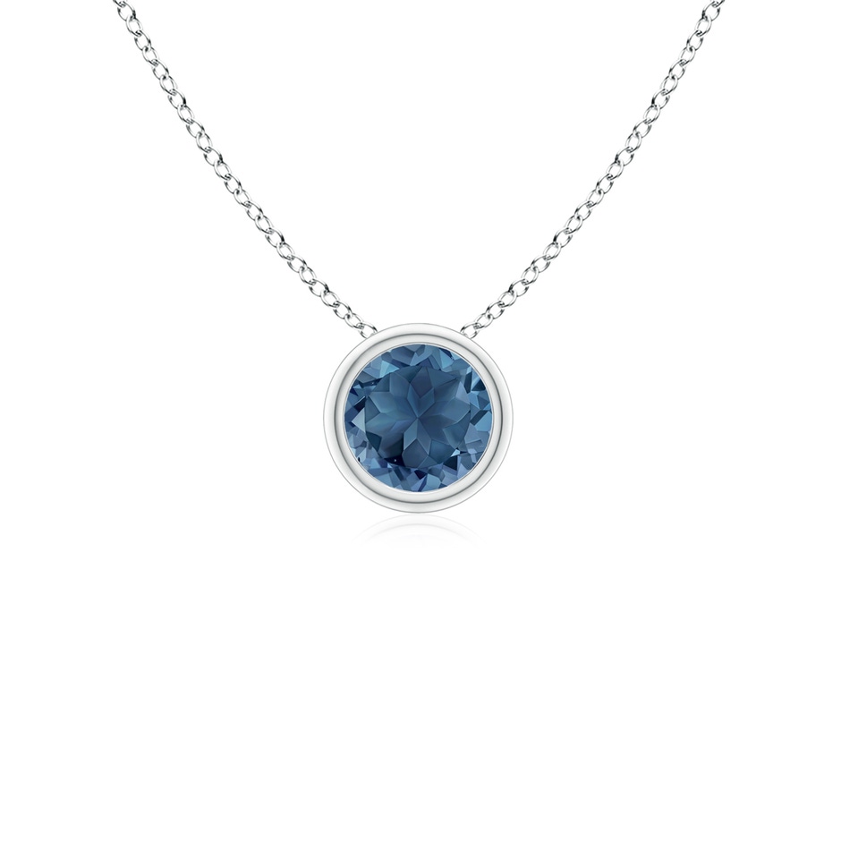 4mm A Bezel-Set Round London Blue Topaz Solitaire Pendant in P950 Platinum 