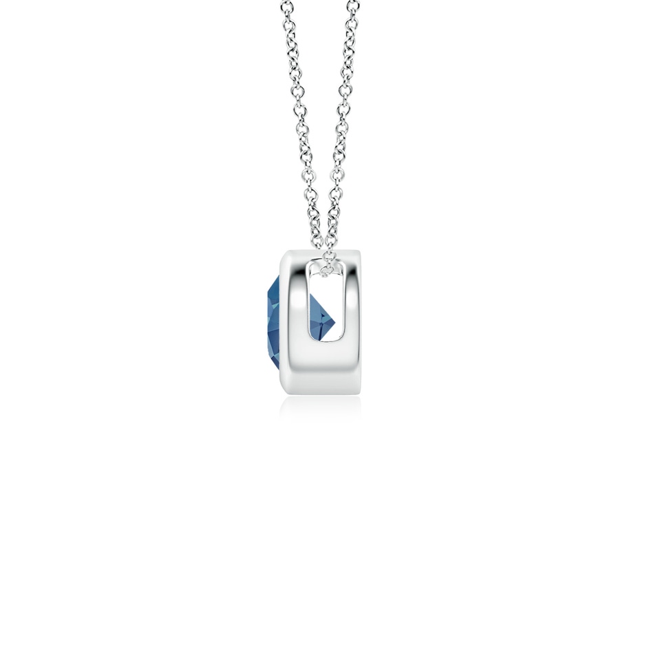 4mm A Bezel-Set Round London Blue Topaz Solitaire Pendant in P950 Platinum side 199