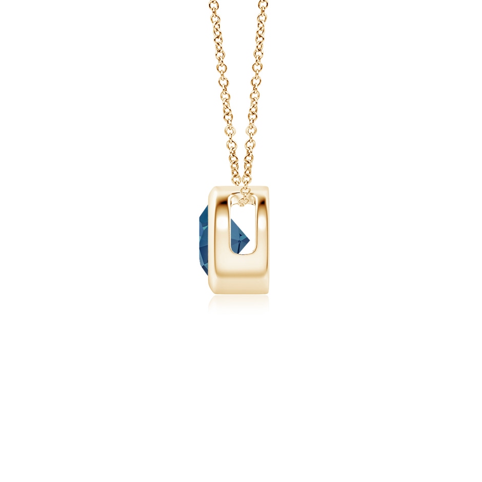 4mm AA Bezel-Set Round London Blue Topaz Solitaire Pendant in 9K Yellow Gold side 199