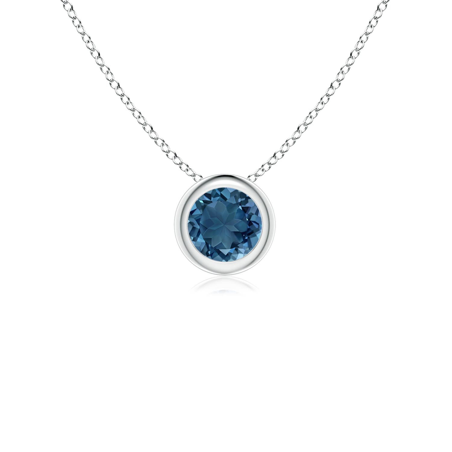 AA - London Blue Topaz / 0.32 CT / 14 KT White Gold