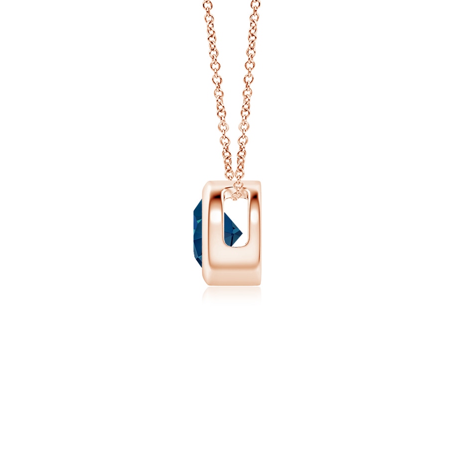 4mm AAAA Bezel-Set Round London Blue Topaz Solitaire Pendant in Rose Gold side 199