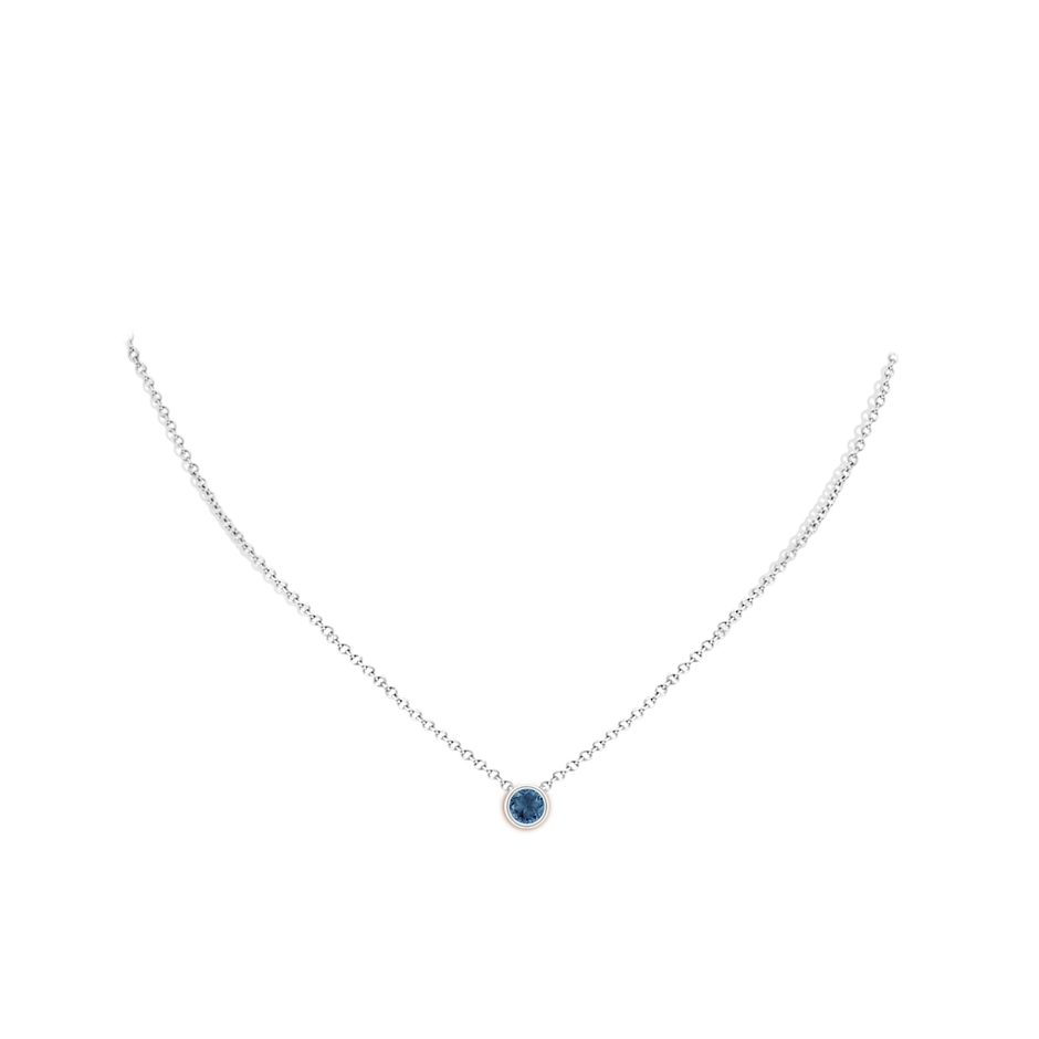 5mm A Bezel-Set Round London Blue Topaz Solitaire Pendant in P950 Platinum pen