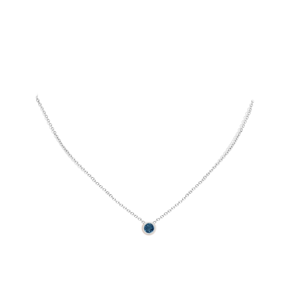 5mm AA Bezel-Set Round London Blue Topaz Solitaire Pendant in White Gold pen