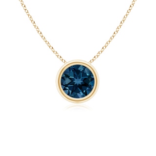 5mm AAAA Bezel-Set Round London Blue Topaz Solitaire Pendant in 10K Yellow Gold