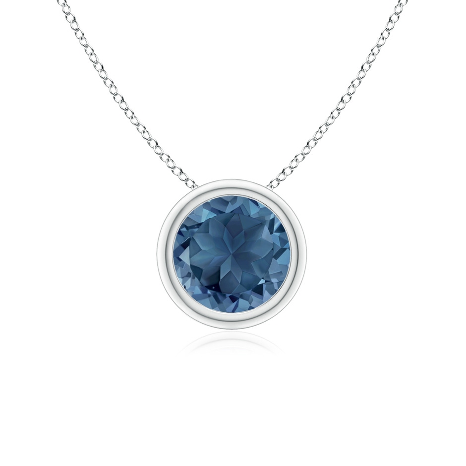 6mm A Bezel-Set Round London Blue Topaz Solitaire Pendant in P950 Platinum 