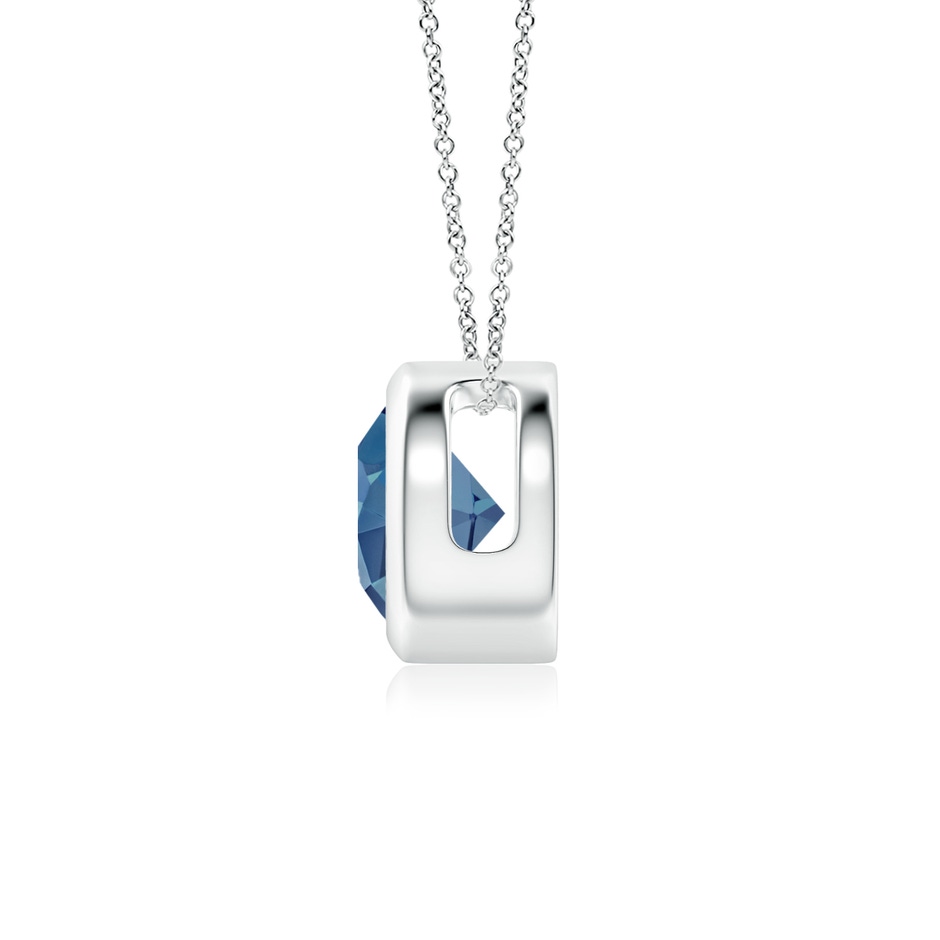 6mm A Bezel-Set Round London Blue Topaz Solitaire Pendant in P950 Platinum side 199